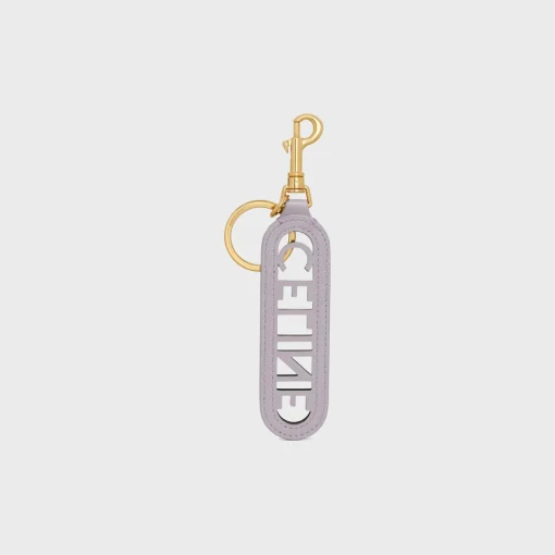 PERFORATED KEYRING CHARM CELINE in SMOOTH CALFSKIN with Gold FInishing