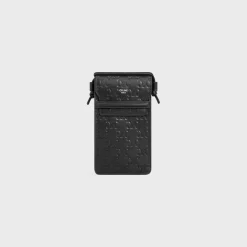 PHONE POUCH in Calfskin with triomphe embossed