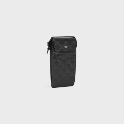 PHONE POUCH in Calfskin with triomphe embossed