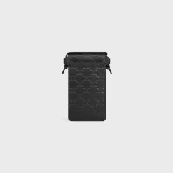 PHONE POUCH in Calfskin with triomphe embossed