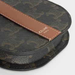 Phone Pouch in Triomphe Canvas and Calfskin