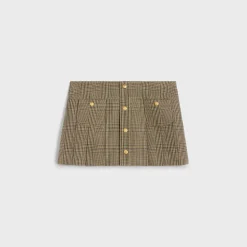 pleated bandeau mini skirt in linen and wool