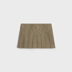 pleated bandeau mini skirt in linen and wool