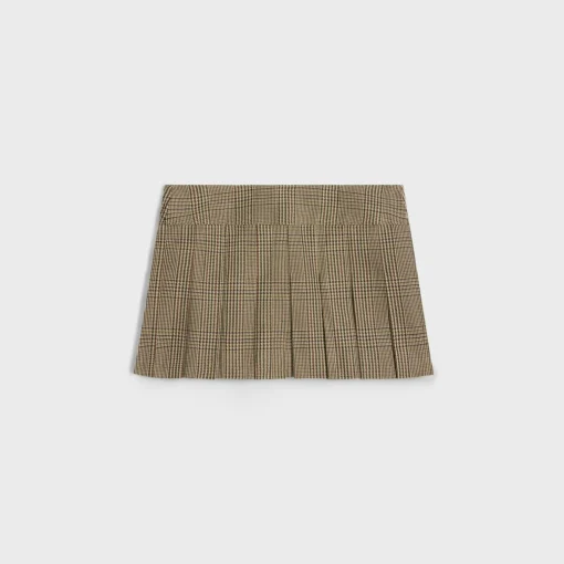 pleated bandeau mini skirt in linen and wool
