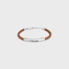 Plein Soleil Bracelet in Calfskin and Brass with Rhodium Finish