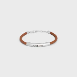 Plein Soleil Bracelet in Calfskin and Brass with Rhodium Finish