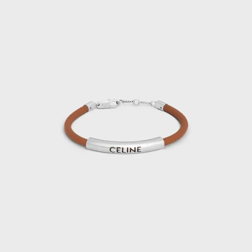 Plein Soleil Bracelet in Calfskin and Brass with Rhodium Finish