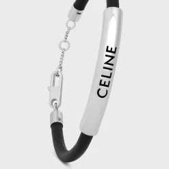 Plein Soleil Bracelet in Calfskin and Brass with Rhodium Finish