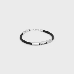 Plein Soleil Bracelet in Calfskin and Brass with Rhodium Finish