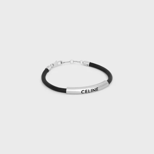 Plein Soleil Bracelet in Calfskin and Brass with Rhodium Finish