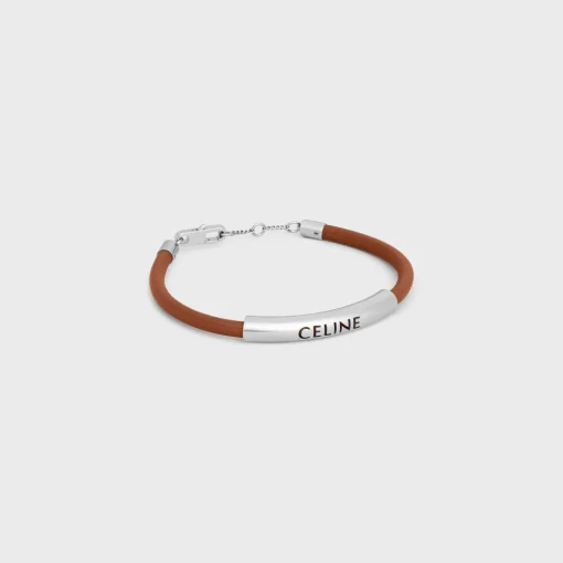 Plein Soleil Bracelet in Calfskin and Brass with Rhodium Finish