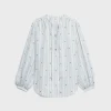 romy blouse in striped silk