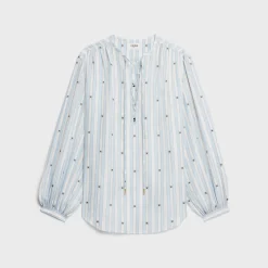romy blouse in striped silk