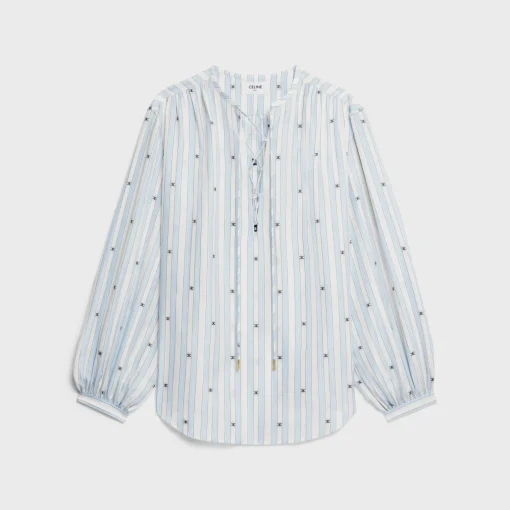 romy blouse in striped silk