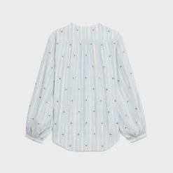 romy blouse in striped silk