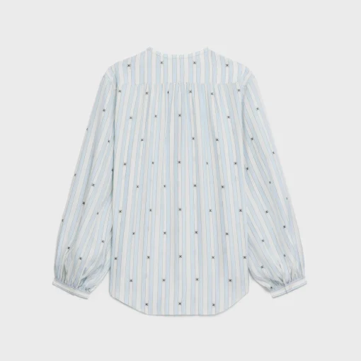 romy blouse in striped silk