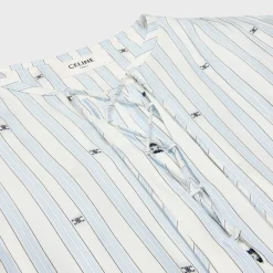 romy blouse in striped silk