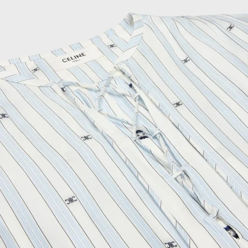 romy blouse in striped silk