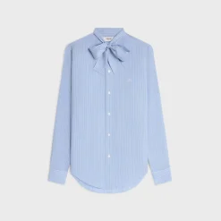 romy lavallière shirt in striped silk