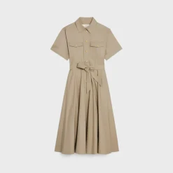 saharienne dress in lightweight gabardine