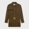 Saharienne jacket in diagonal wool