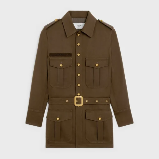 Saharienne jacket in diagonal wool