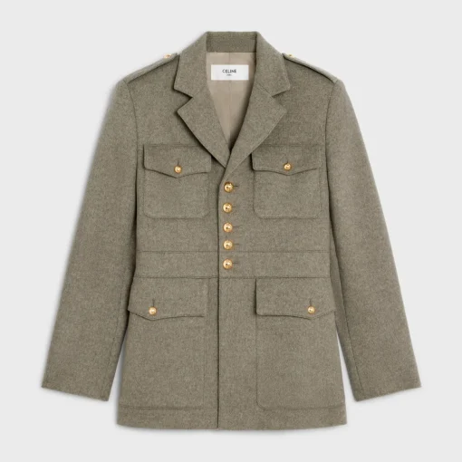 saharienne jacket in diagonal cashmere