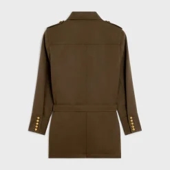 Saharienne jacket in diagonal wool