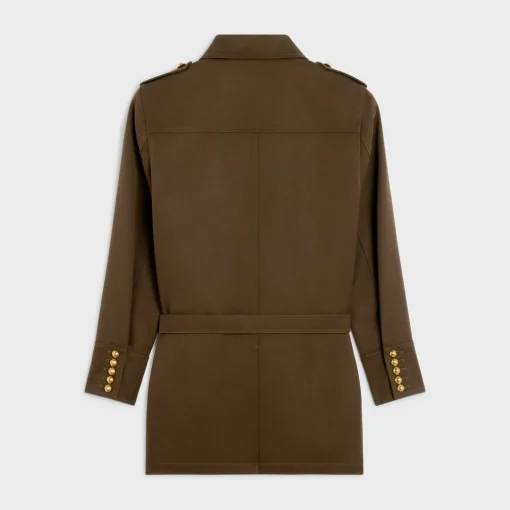 Saharienne jacket in diagonal wool