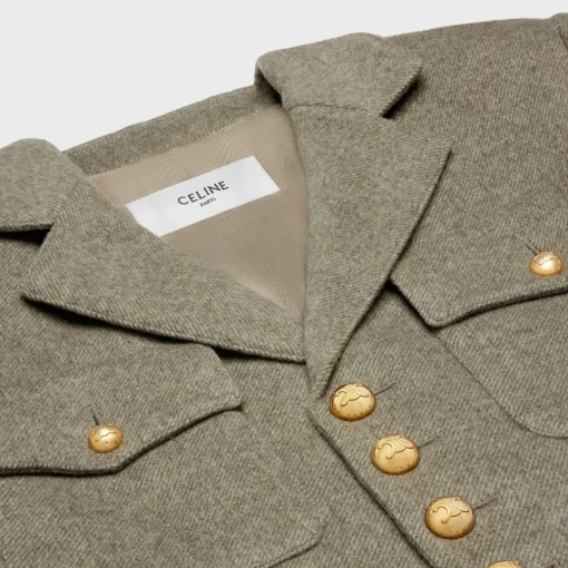 saharienne jacket in diagonal cashmere