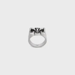 San Onofre Chunky Triomphe Ring in Brass with Rhodium Finish