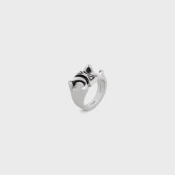 San Onofre Chunky Triomphe Ring in Brass with Rhodium Finish