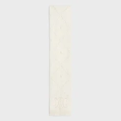 scarf in fair isle alpaca wool pointelle