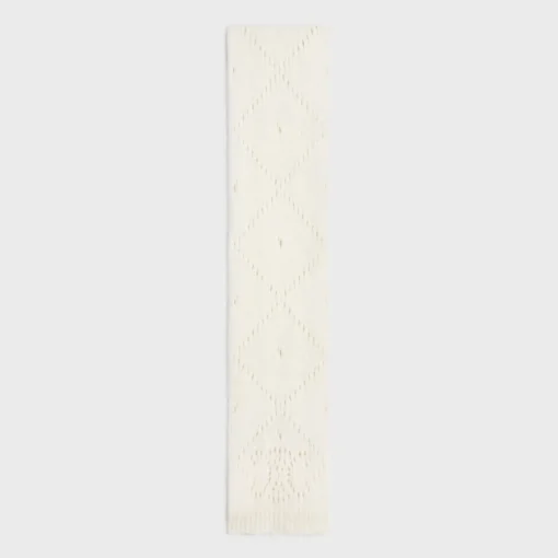 scarf in fair isle alpaca wool pointelle