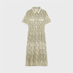 shirt dress in crepe de chine