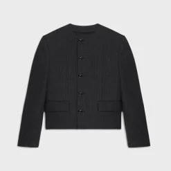 short mods jacket in wool gabardine