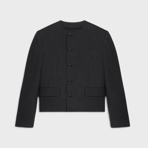 short mods jacket in wool gabardine