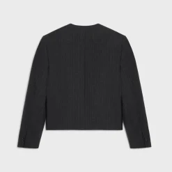 short mods jacket in wool gabardine