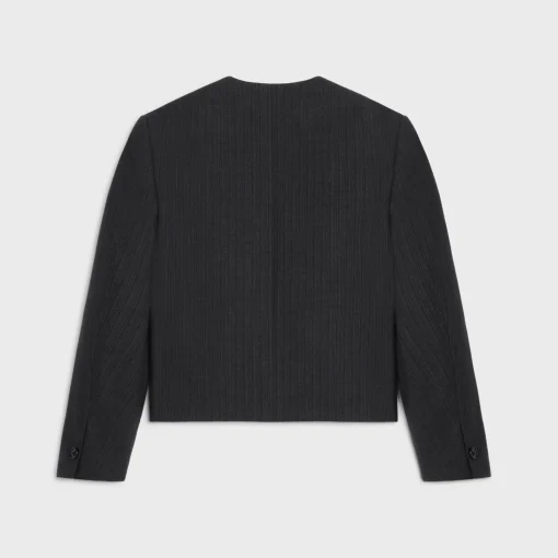 short mods jacket in wool gabardine