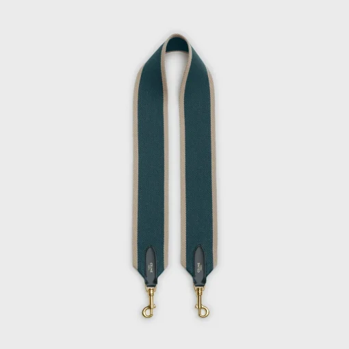 Short Strap in textile and calfskin