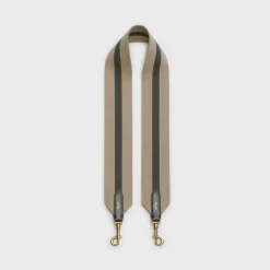 Short Strap in textile and calfskin
