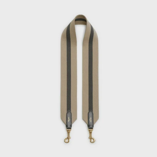 Short Strap in textile and calfskin