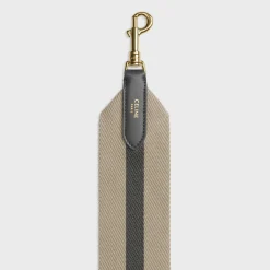 Short Strap in textile and calfskin