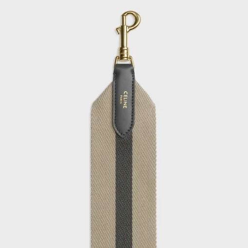 Short Strap in textile and calfskin
