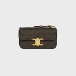 SHOULDER BAG CLAUDE in Triomphe canvas and calfskin