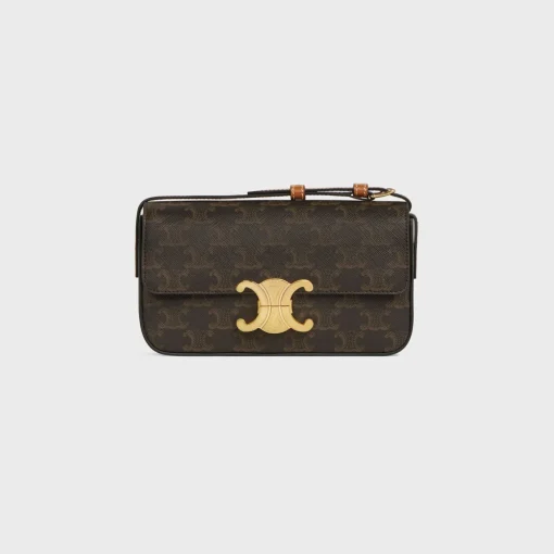 SHOULDER BAG CLAUDE in Triomphe canvas and calfskin