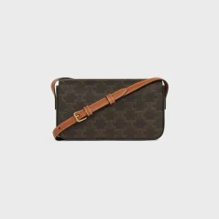 SHOULDER BAG CLAUDE in Triomphe canvas and calfskin