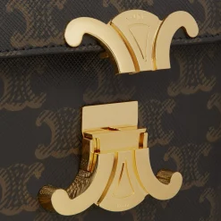 SHOULDER BAG CLAUDE in Triomphe canvas and calfskin