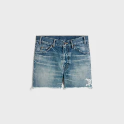 skate shorts in electric sky wash denim
