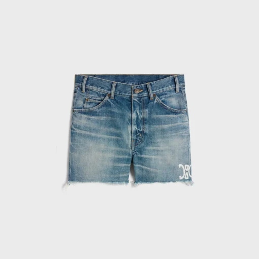 skate shorts in electric sky wash denim